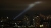 UKRAINE – Ukrainian servicemen use a searchlight as they search for drones in the sky over the city during a Russian drone strike, amid Russia's attack on Ukraine, in Kyiv, February 27, 2023 